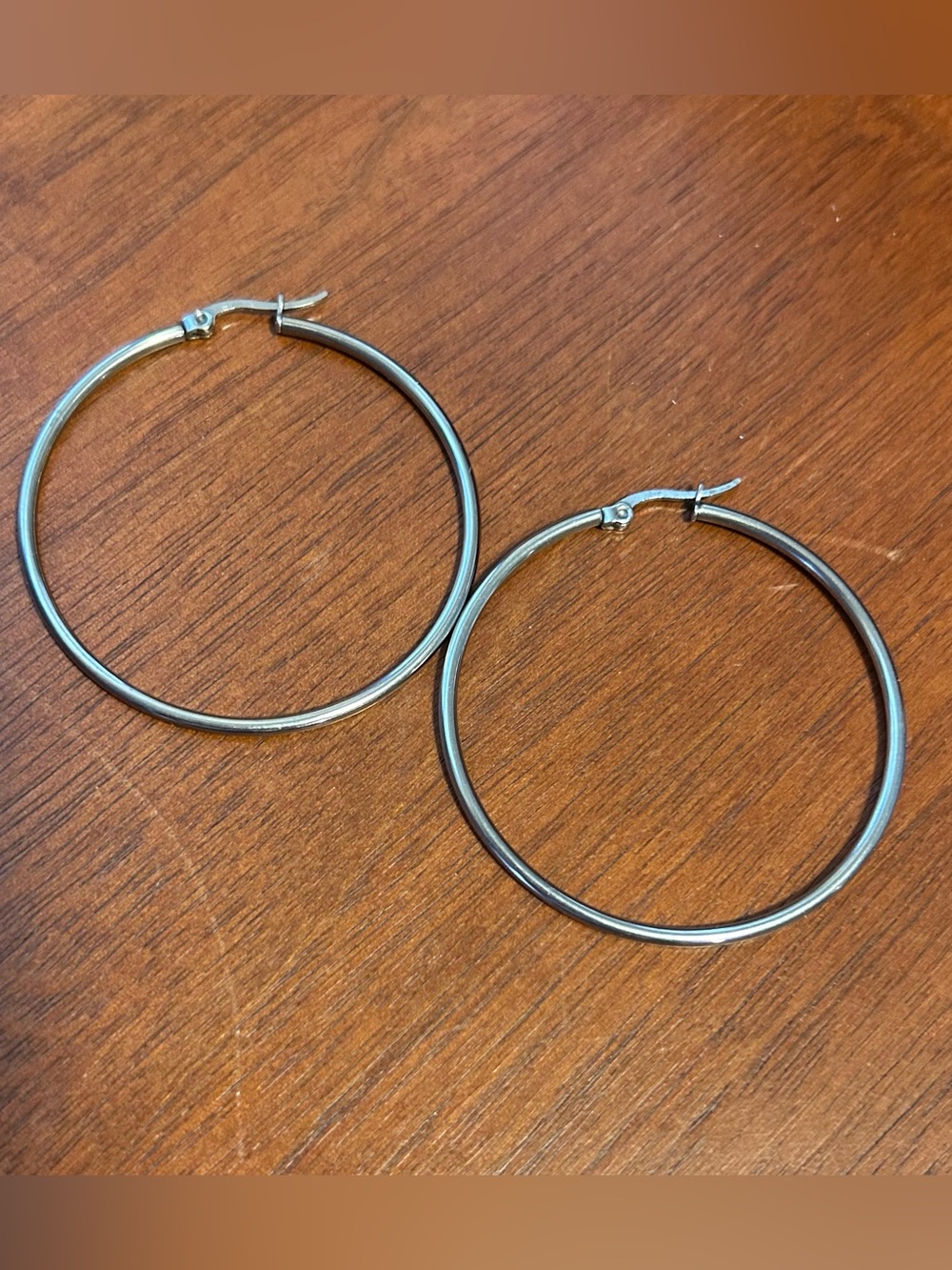 Large silver hoop earrings